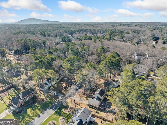 bird's eye view with a mountain view