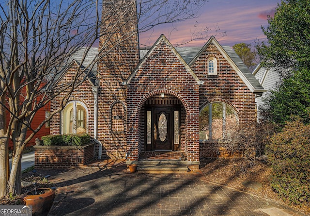 view of tudor home