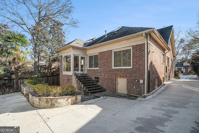 view of front of home with a patio area