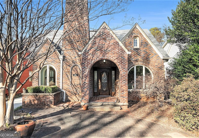 view of tudor home