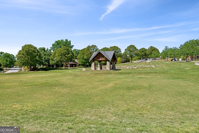 view of yard with a gazebo