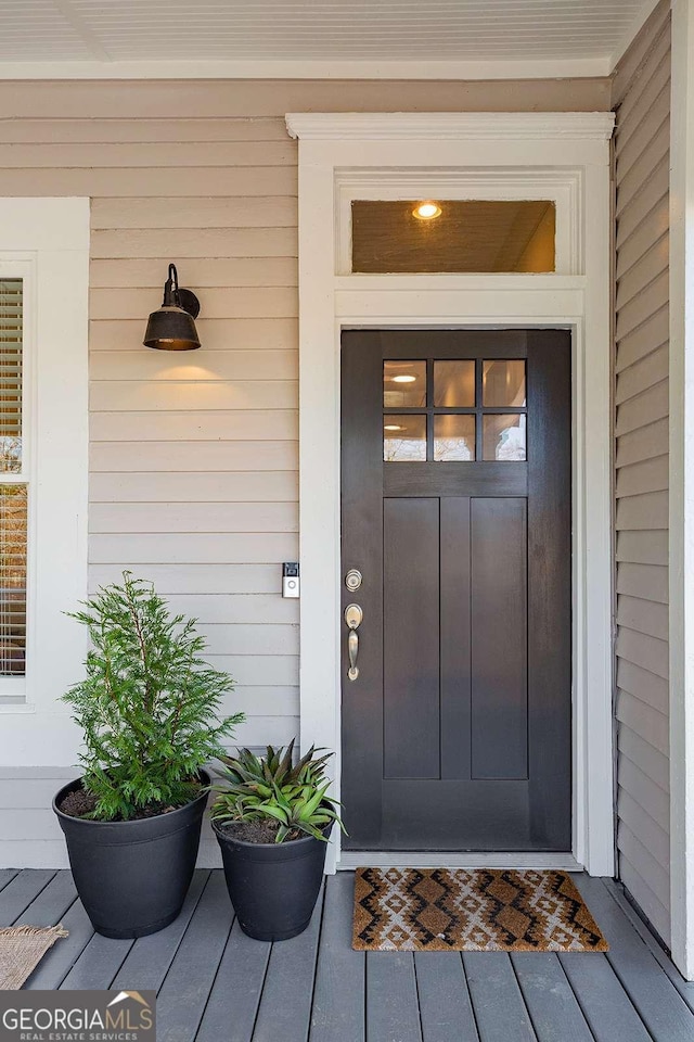 view of doorway to property