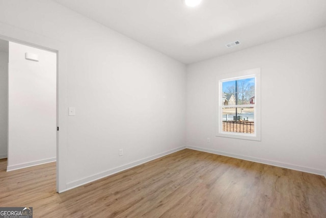 empty room featuring light hardwood / wood-style flooring