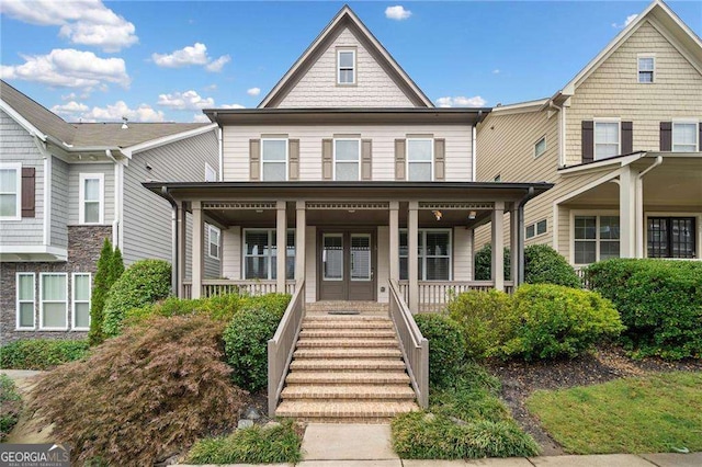 multi unit property featuring covered porch