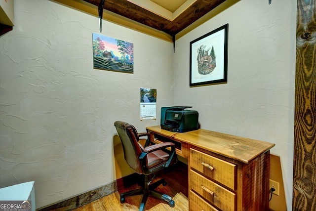 office featuring hardwood / wood-style floors