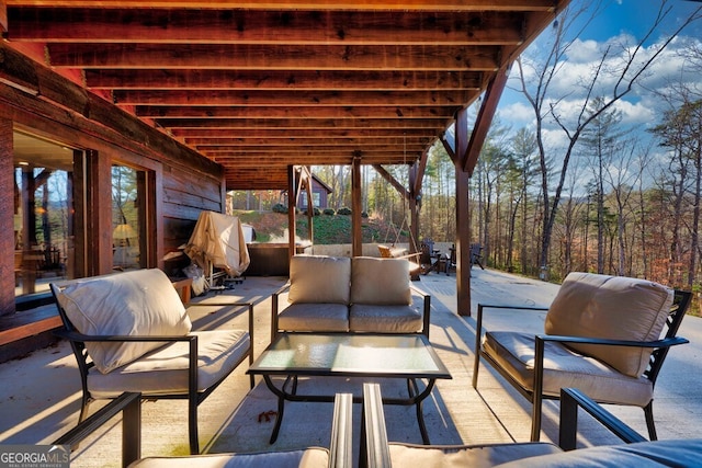 view of patio / terrace featuring an outdoor living space