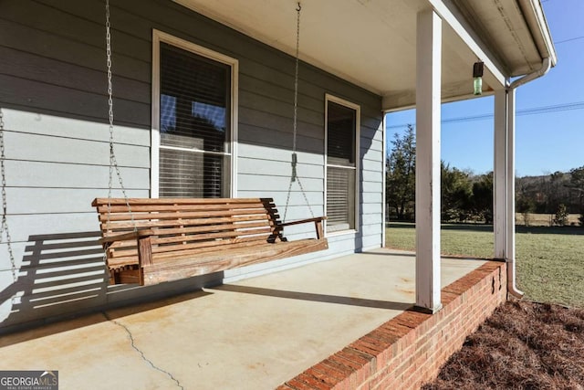 view of patio / terrace featuring covered porch