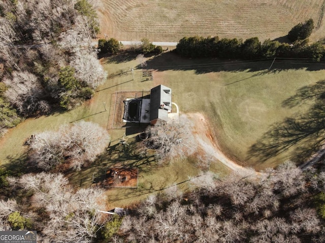 aerial view featuring a rural view