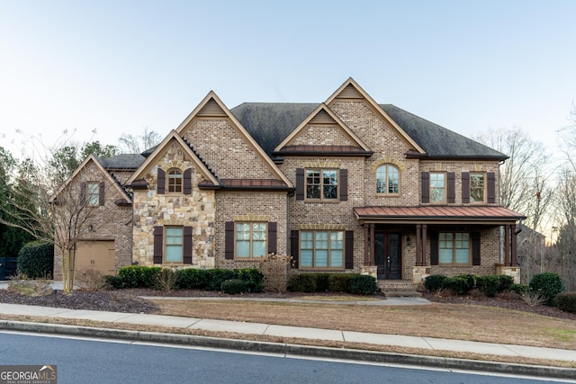 view of front of house with a garage