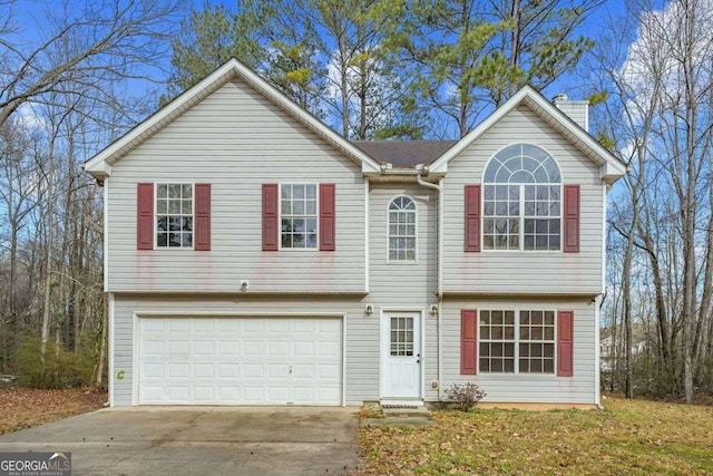 view of front of home with a garage