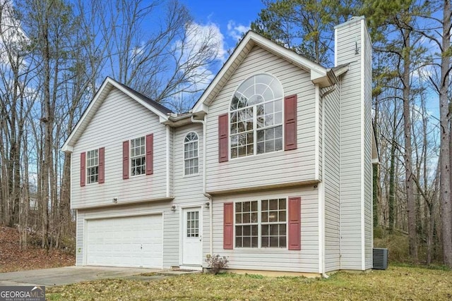 view of front of house with a garage