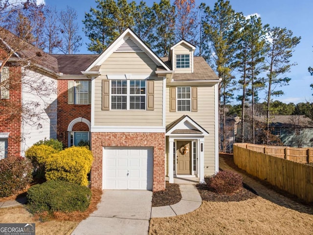 view of front facade with a garage