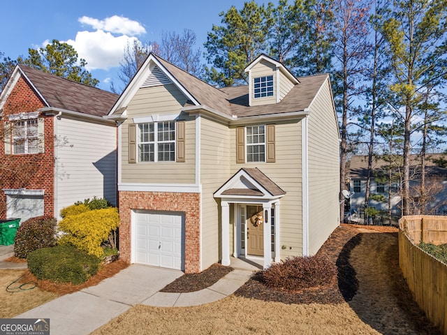 view of front facade featuring a garage