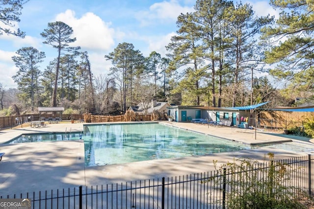 view of pool featuring a patio