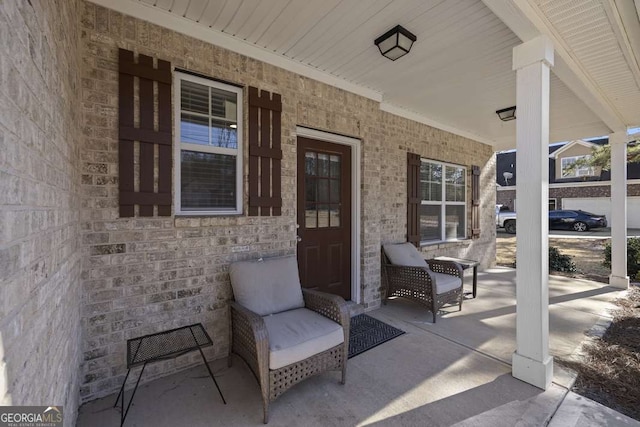 view of patio with a porch