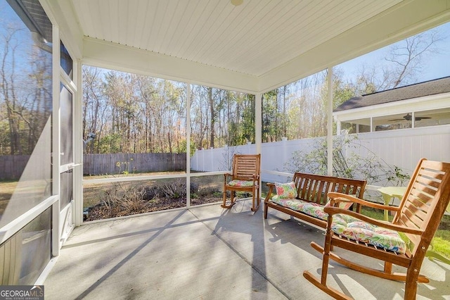 view of sunroom / solarium