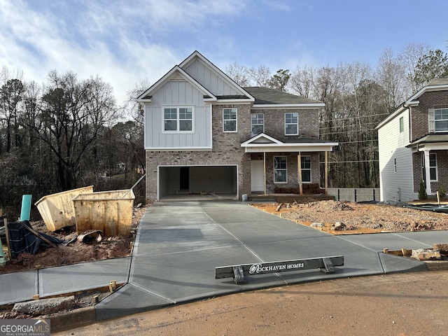 view of front of home with a garage