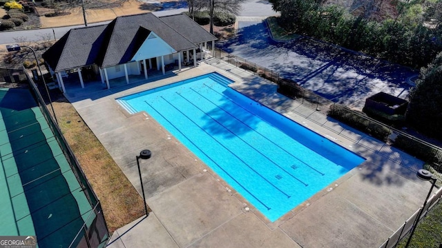 view of swimming pool featuring a patio