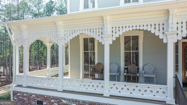 exterior space with covered porch