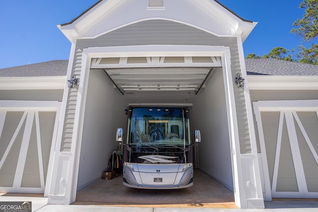 view of garage