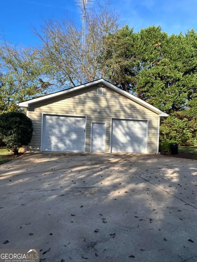 view of garage