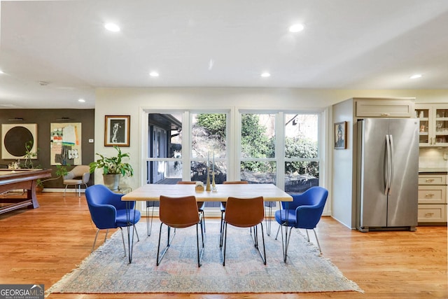 dining area featuring light hardwood / wood-style floors