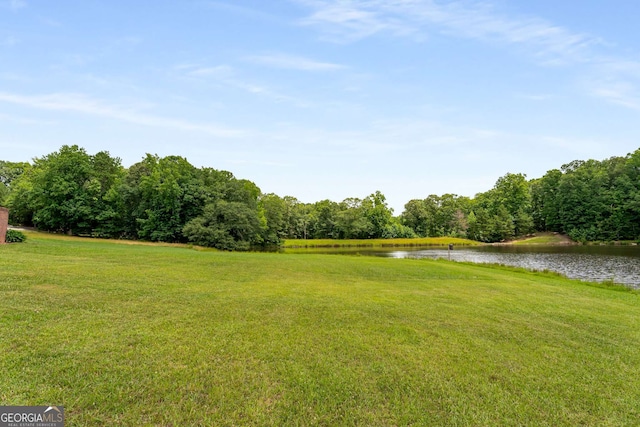 surrounding community featuring a yard and a water view