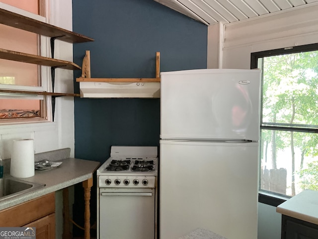 kitchen featuring white appliances