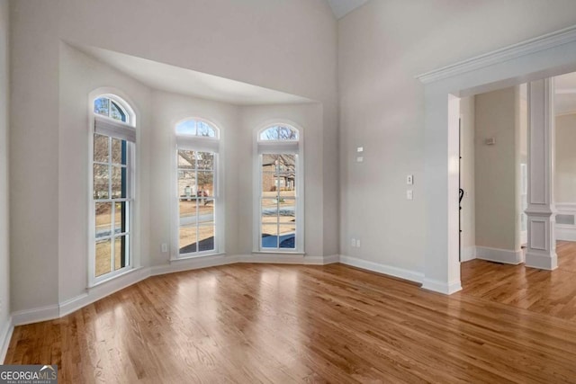 unfurnished dining area featuring light hardwood / wood-style flooring