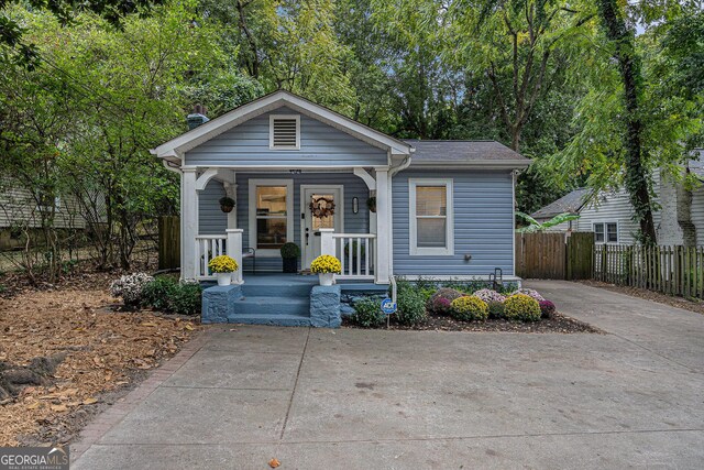 bungalow with a porch