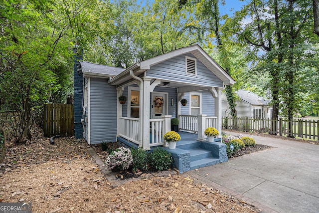 bungalow-style home featuring a porch