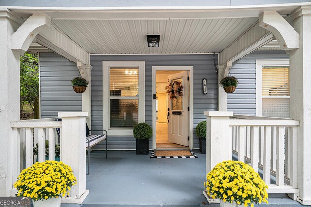 view of patio featuring covered porch