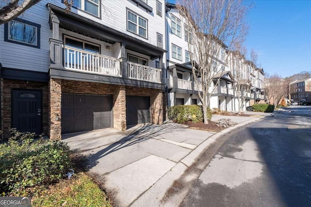 view of property featuring a garage