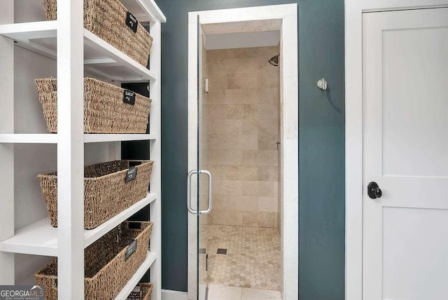 interior space featuring walk in shower