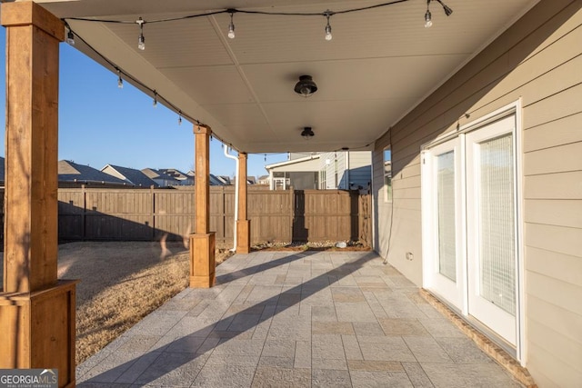 view of patio / terrace featuring french doors