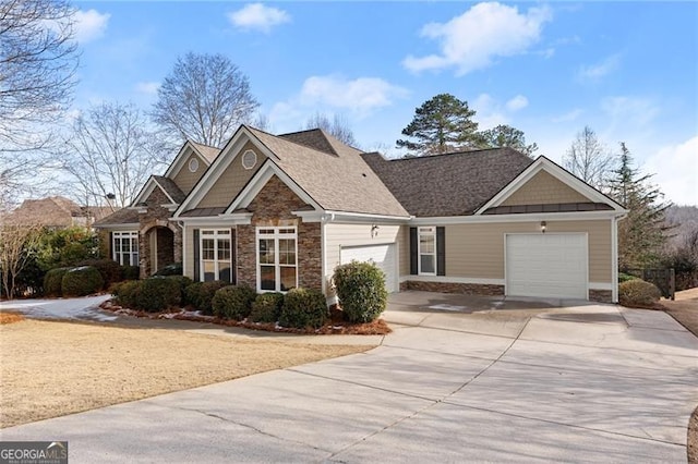 craftsman-style home with a garage