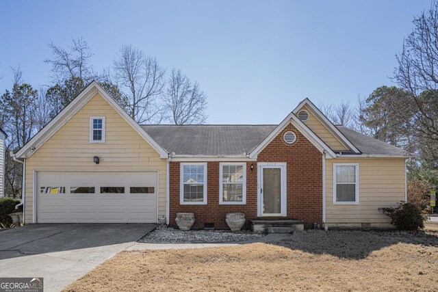 view of front facade with a garage