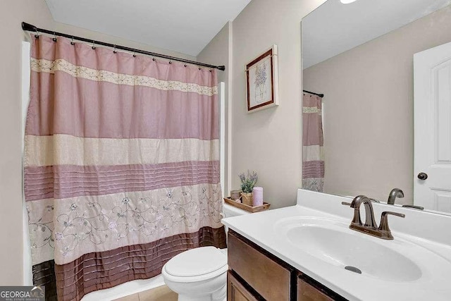 bathroom with toilet and vanity