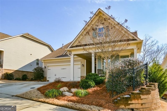 view of front of house with a garage