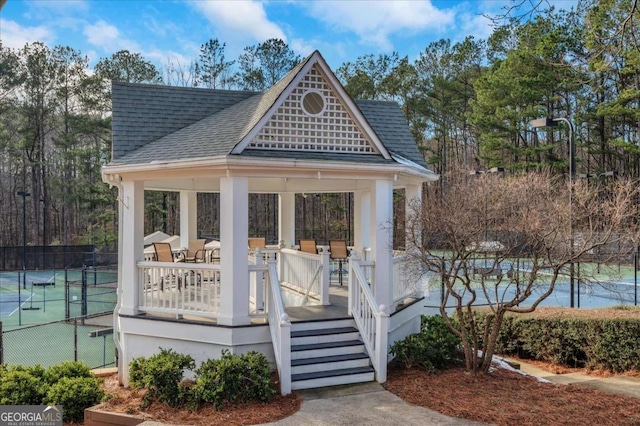 exterior space with a gazebo