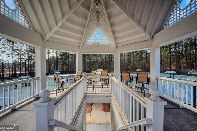 view of patio featuring a gazebo