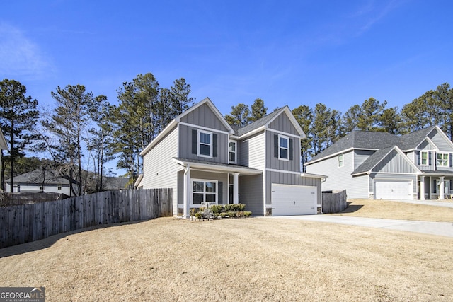 view of front of home featuring a garage and a porch