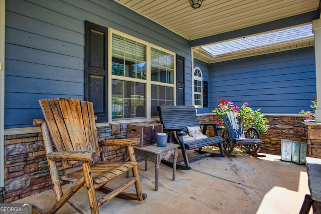 view of patio featuring covered porch