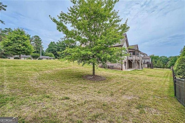 view of yard featuring a deck