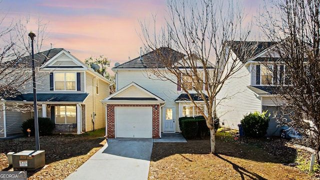 front of property featuring a garage