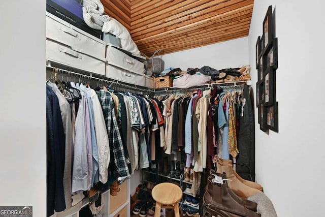 view of walk in closet