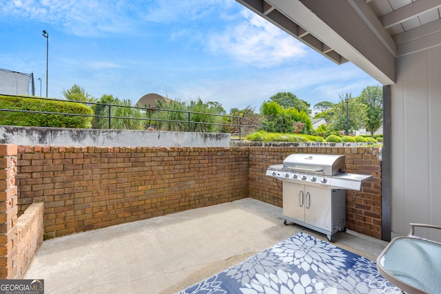 view of patio / terrace with area for grilling