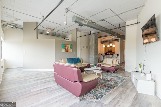 living room featuring hardwood / wood-style flooring