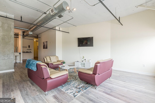 living room featuring wood-type flooring