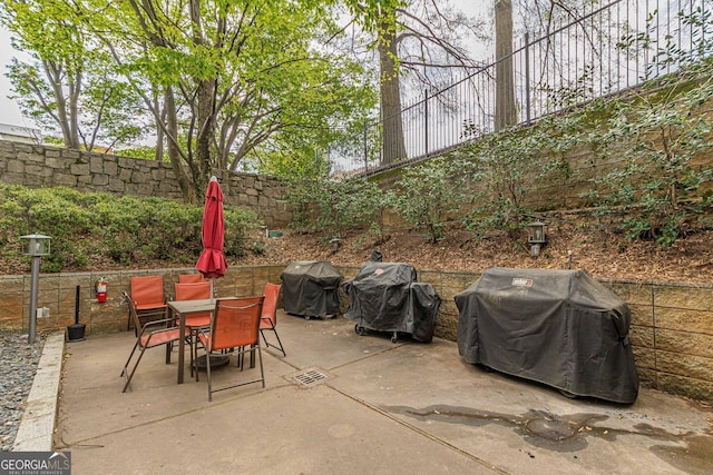 view of patio / terrace featuring grilling area